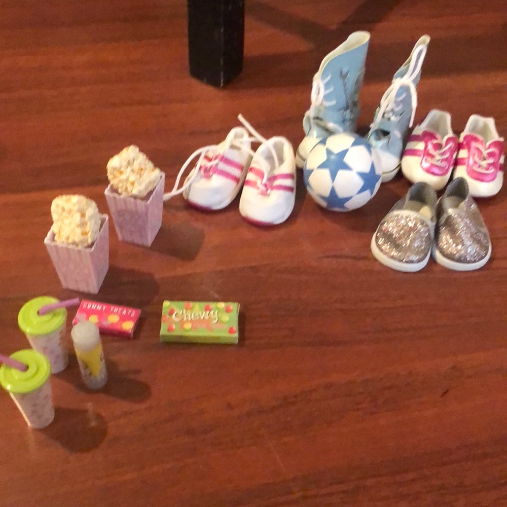 Shoes, movie wet and soccer ball